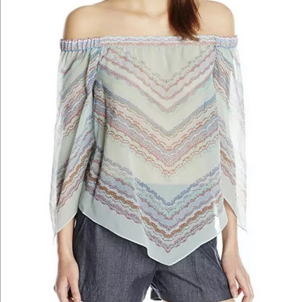 BCBGMAXAZRIA Silk Top Off-the-shoulder Sz M